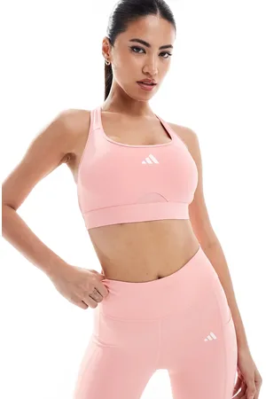 adidas Sujetador deportivo rosa de sujeción media Techfit de adidas Training