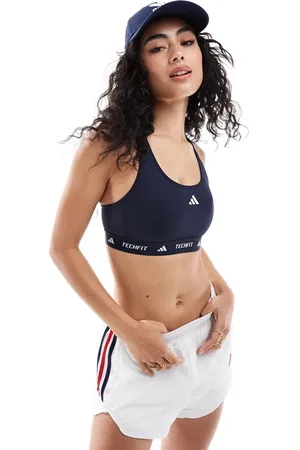 adidas Sujetador deportivo azul de sujeción media Techfit de adidas Training