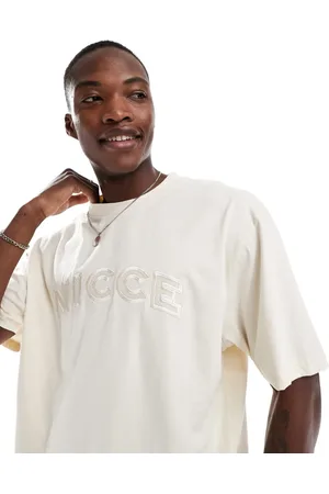 Nicce London Camiseta blanca con logo de -Azul marino