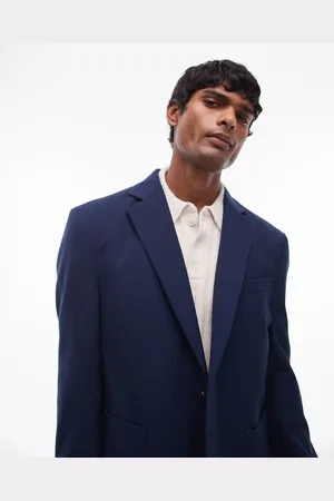 Topman Chaqueta de traje extragrande con diseño desestructurado de