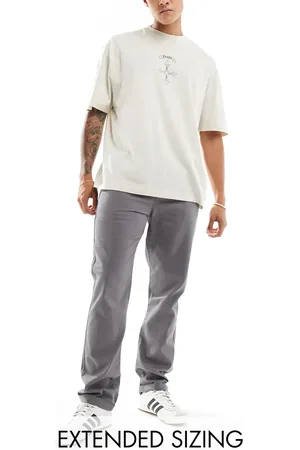 ASOS Pantalones chinos grises de pernera recta de -Azul