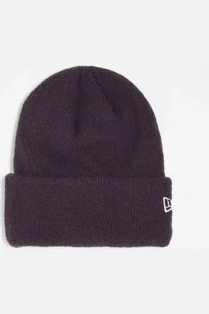 New Era Gorro color con logo y dobladillo de punto muy suave de -Morado