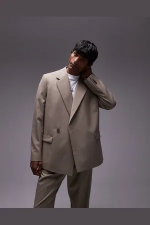 Topman Chaqueta de traje color holgada de -Beis neutro