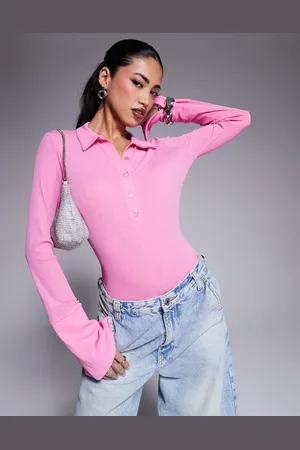 ASOS Body con solapas y detalle en los puños de malla texturizada de