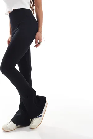 ASOS Leggings de campana negros moldeadores sin costuras de canalé de