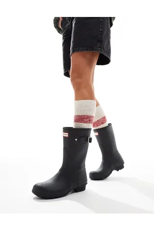 Hunter Botas de agua cortas negras con logo tricolor Original de