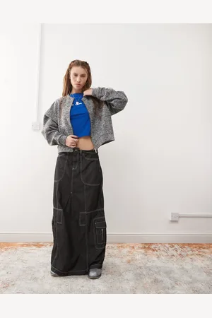 Reclaimed Cárdigan gris jaspeado estilo bomber con cremallera de