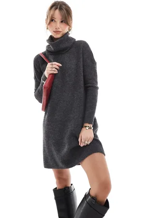 ONLY Vestido estilo jersey con cuello vuelto de punto de