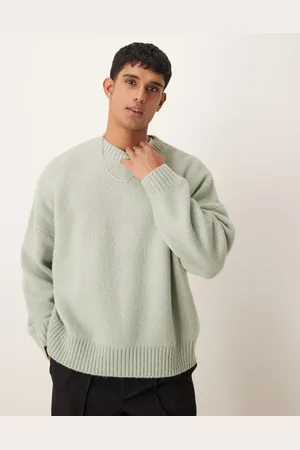 ASOS Jersey de corte cuadrado ultragrande con cuello redondo de punto cepillado de