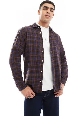 JACK & JONES Camisa a cuadros rojos y azul marino de -Multicolor