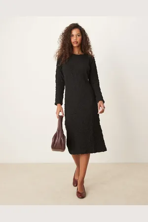 JDY Vestido midi texturizado de