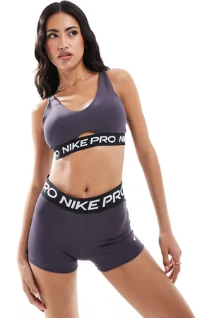 Nike Leggings cortos de 3" morados 365 de Nike Pro Training-Gris