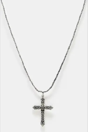 Reclaimed Collar unisex de cadena con colgante de cruz de