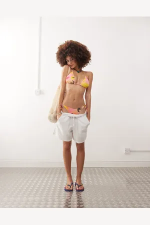 Monki Braguitas de bikini anudadas a los laterales con estampado de Mix & Match de -Multicolor