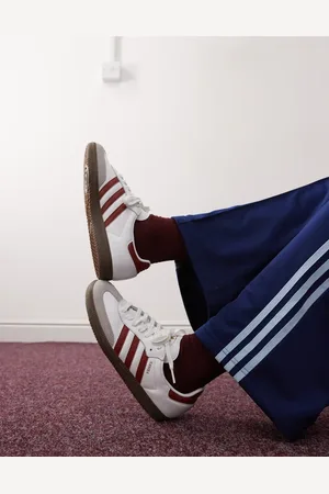 adidas Zapatillas de deporte blancas y burdeos Samba OG de