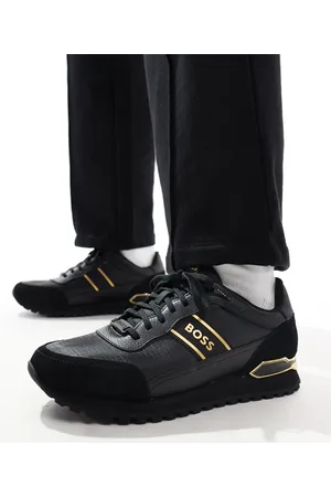 HUGO BOSS Zapatillas de deporte negras y doradas de estilo atlético Parkour de BOSS