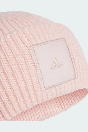 adidas Gorro color rosa arenoso con vuelta de adidas