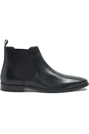 Thomas Crick Botines Chelsea negros de estilo formal de cuero Addison de