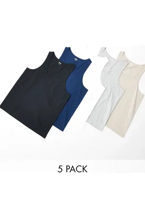 ASOS Pack de 5 camisetas de varios colores sin mangas de