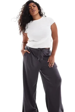 Yours Joggers grises de pernera ancha de canalé de