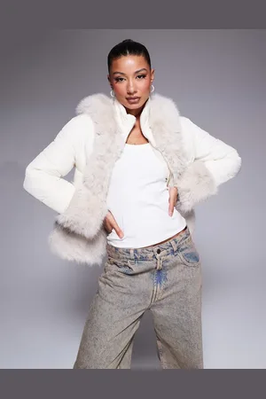 River Island Chaqueta corta color acolchada de piel sintética de -Blanco