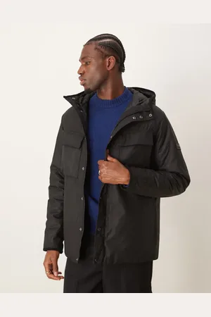 Barbour Chaqueta larga negra con acabado encerado de