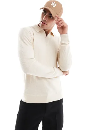 River Island Jersey color con cuello abierto de solapas de -Blanco