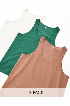 ASOS Pack de 3 camisetas de varios colores sin mangas de