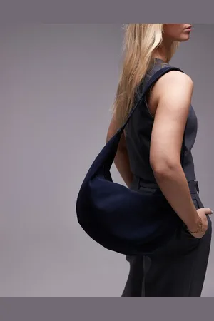 ARKET Bolso de hombro holgado y curvado de ante de