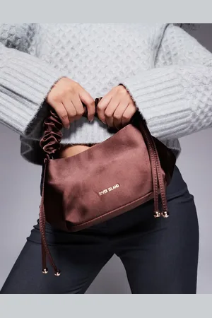 River Island Bolso de mano chocolate de satén de