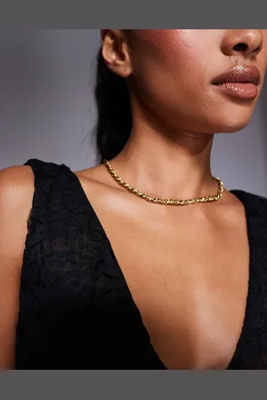 Neck On The Line Collar de estilo vintage con diseño retorcido chapado en oro de
