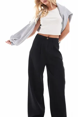 Miss Selfridge Pantalones de sastre negros de pernera ancha de