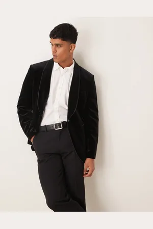 ASOS Americana de esmoquin negra de corte slim de terciopelo de
