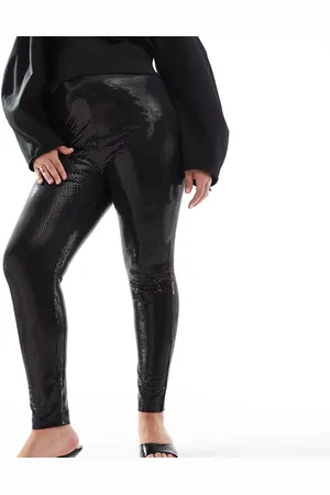 Yours Leggings negros de lentejuelas grandes de