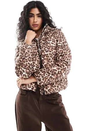 ONLY Chaqueta acolchada con estampado de leopardo de