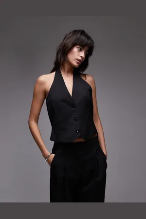 MANGO Chaleco con cuello halter y cintura entallada de (parte de un conjunto)