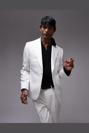 Topman Chaqueta de esmoquin blanca de corte slim de
