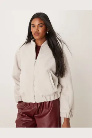 New Look Chaqueta bomber color extragrande de tejido texturizado de -Blanco