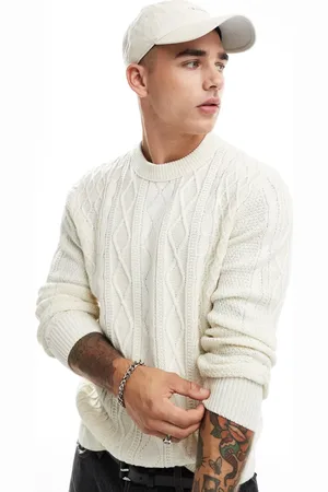 River Island Jersey color de punto de ochos grueso de -Blanco