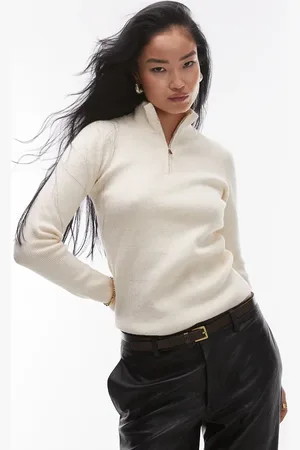 MANGO Jersey de corte slim con media cremallera de