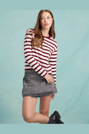 Miss Selfridge Camiseta a rayas de manga larga de -Multicolor