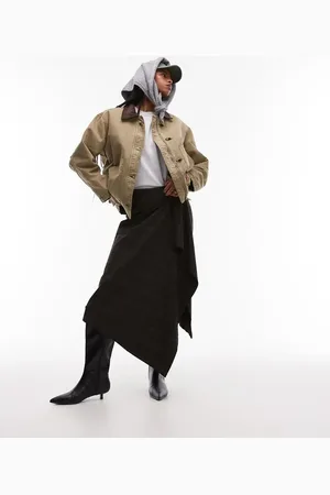 MANGO Chaqueta con solapas en contraste y acabado encerado de -Verde