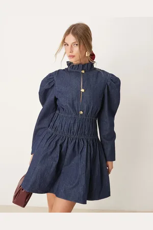 Ghospell Vestido vaquero corto añil de