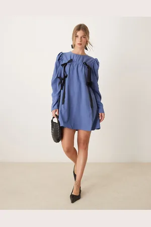 Ghospell Vestido corto con cordón ajustable de