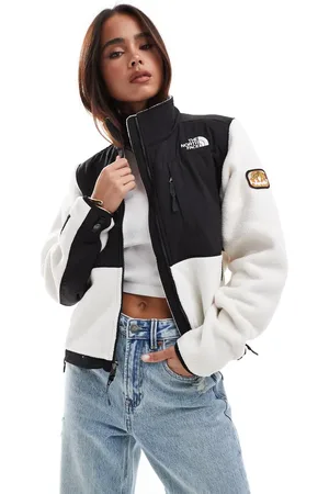 The North Face Chaqueta polar blanco hueso con estampado de tigre de tejido grueso Retro Denali de