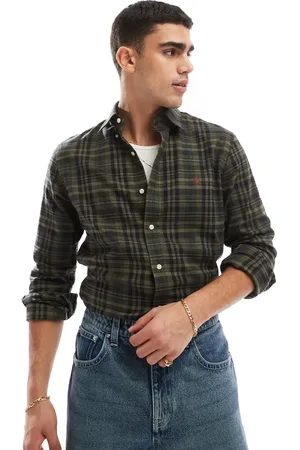 Ralph Lauren Camisa a cuadros con logo de sarga cepillada resistente Icon de