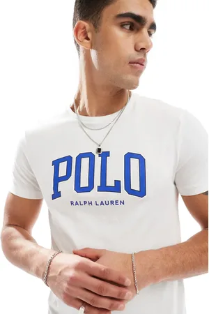 Ralph Lauren Camiseta blanca con aplicación del logo de chenilla de