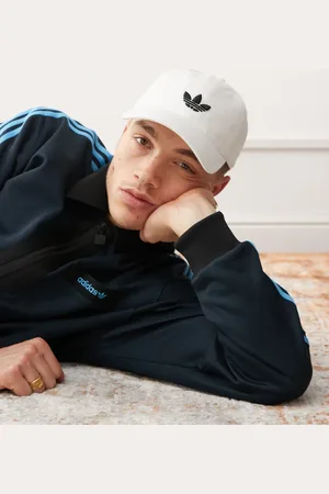 adidas Gorra de béisbol blanca con logo de trébol Adicolor Classic de