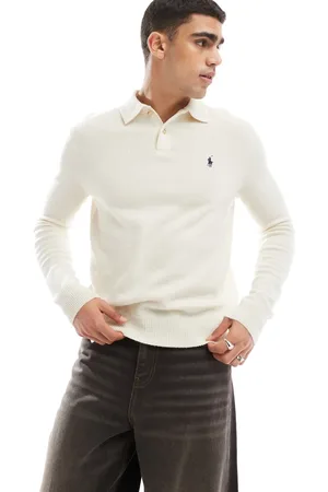 Ralph Lauren Polo color crema de manga larga con logo de punto de algodón y lana Icon de -Blanco