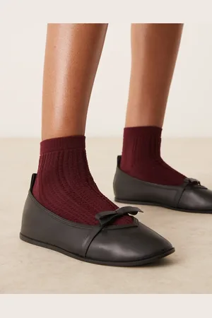 Sui Ava Calcetines tobilleros de punto pointelle Sofie de -Rojo